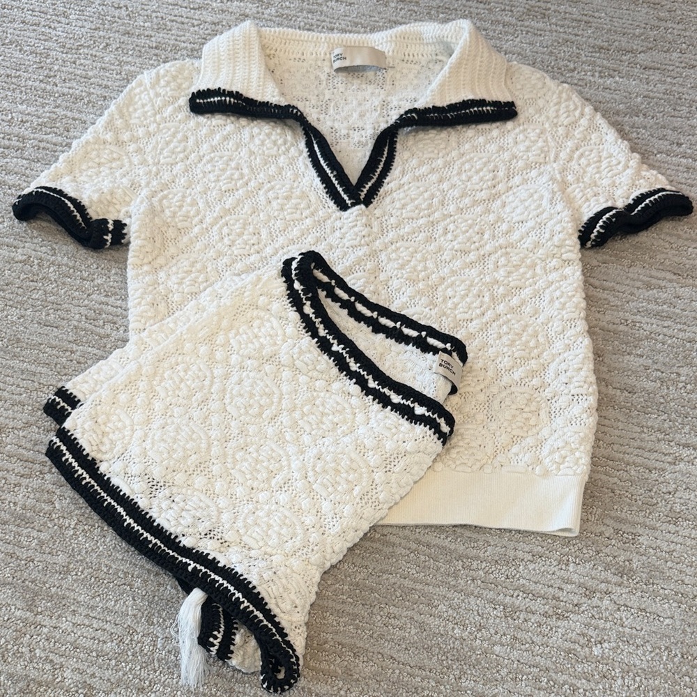 Tory Burch White and Black cotton set like new will sell separately if needed